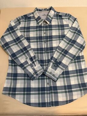 Ridgecut Women's blue, black and cream Plaid Button-Down Shirt - XL